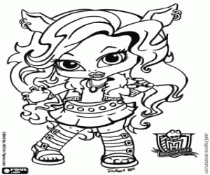 Colorear Bebé Clawdeen, la hijita del hombre lobo