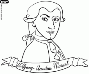 DIBUJO COLOREAR MOZART dibujo colorear mozart: