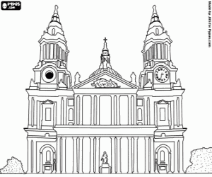 Colorear Catedral de Saint Paul o San Pablo de Londres, Gran Bretaña