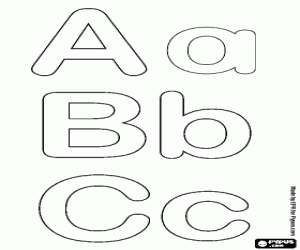 Colorear Letras A, B y C del alfabeto de burbuja