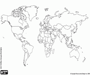 Dibujos Del Mapa Del Mundo Para Colorear