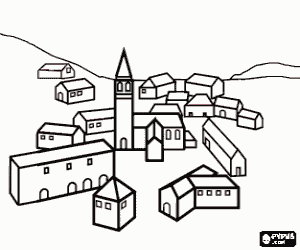 Dibujos para colorear de Ciudades y Pueblos , dibujos de Ciudades y ...