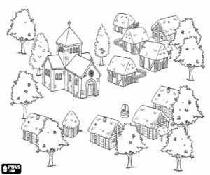 Dibujos para colorear de Ciudades y Pueblos , dibujos de Ciudades y ...